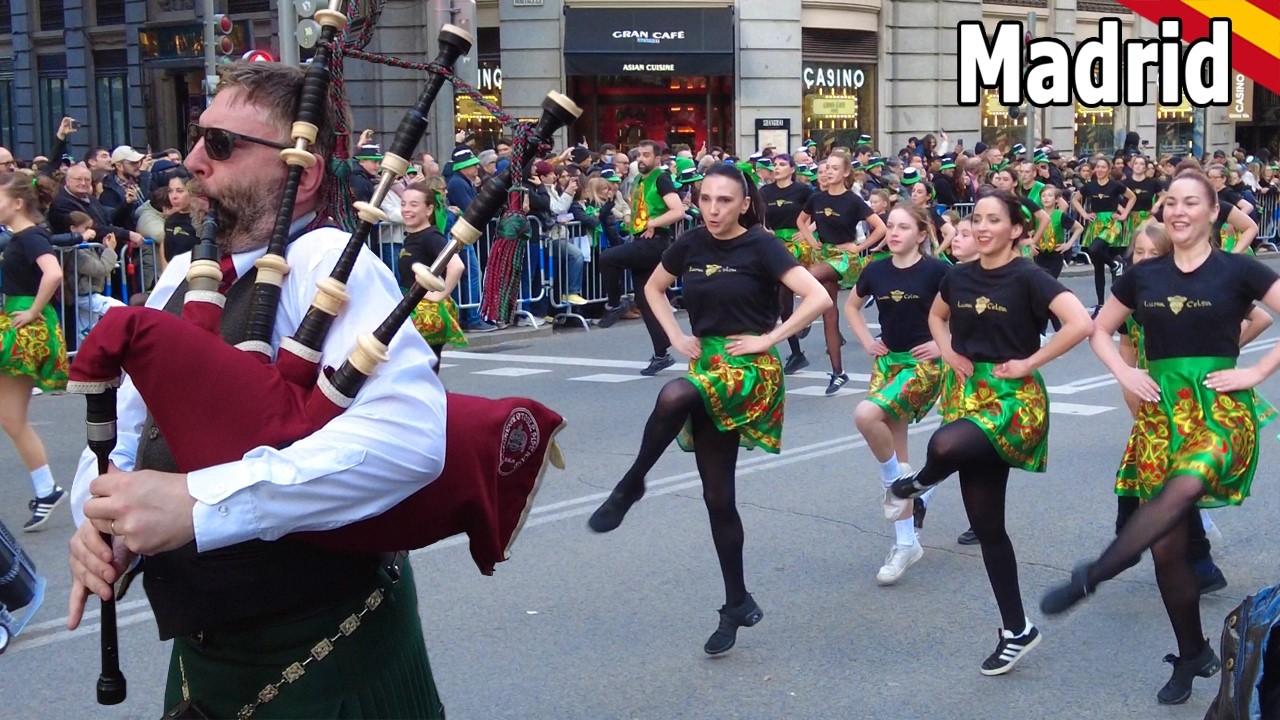 Madrid [4K] St. Patrick's day parade 🍀 Desfile San Patricio 2026 🍀 SPAIN