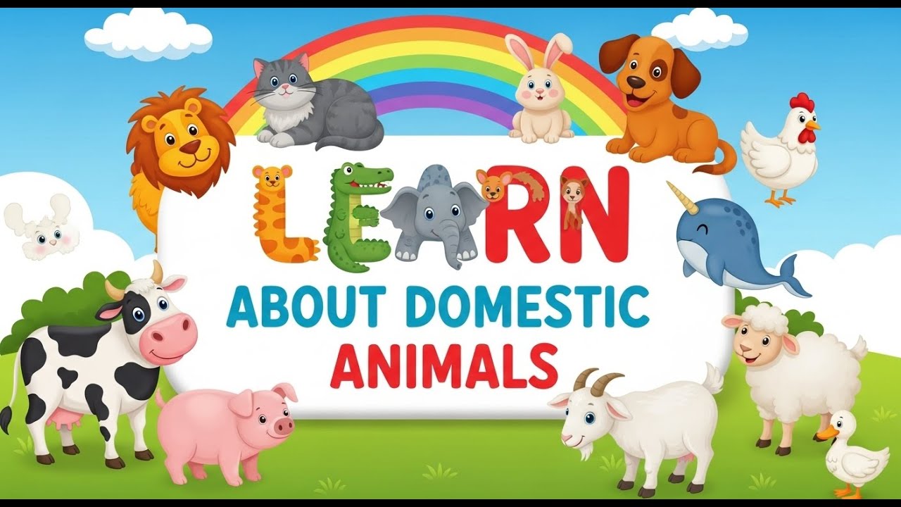 Domestic Animals for Kids | Learn Domestic Animals  Domestic Animals Names What Are Domestic Animals