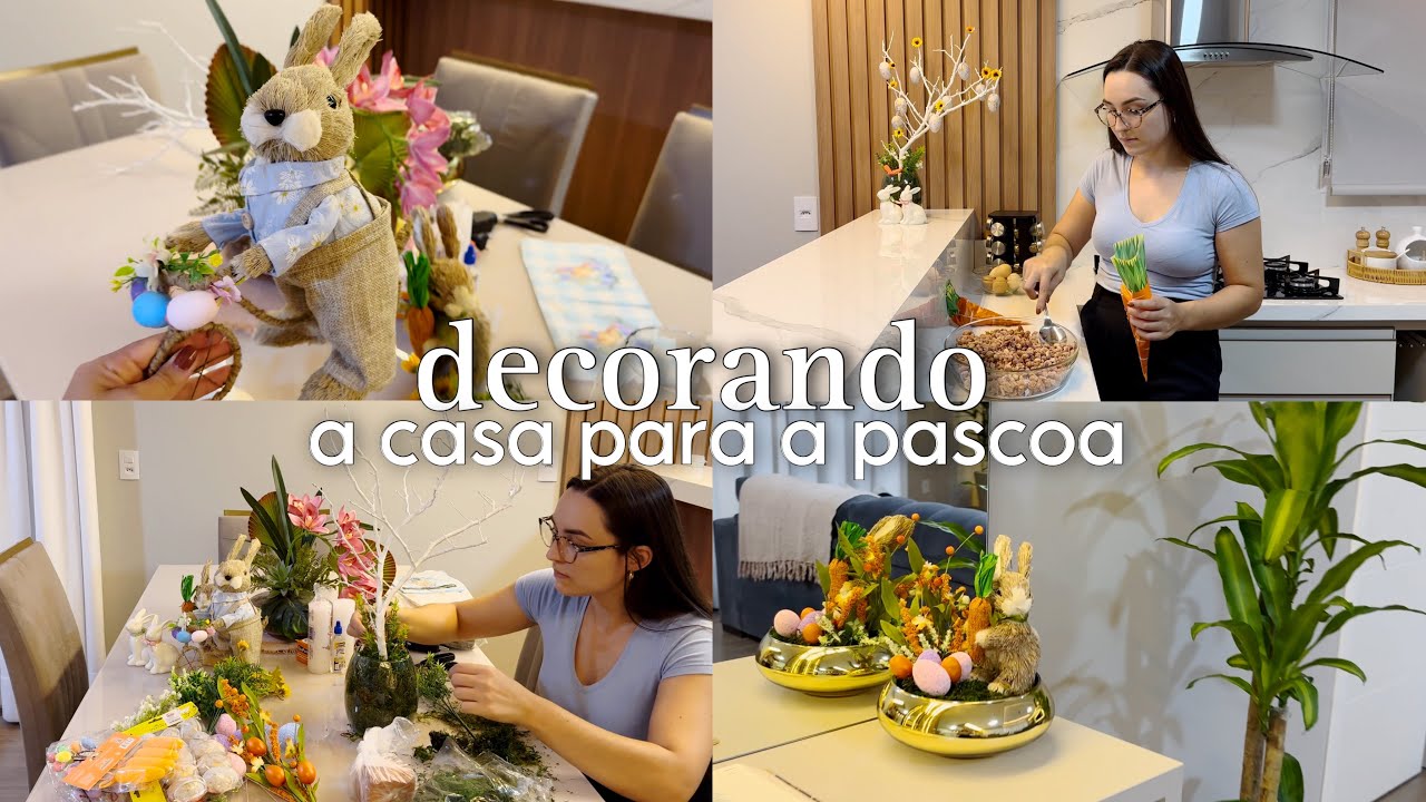 MINHA DECORAÇÃO SIMPLES de PÁSCOA na CASA, comprinhas e árvore osterbaum