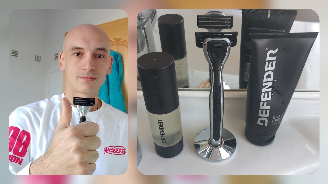 New Defender Razor. Metal Razor with stand, shave and head shave combined review.