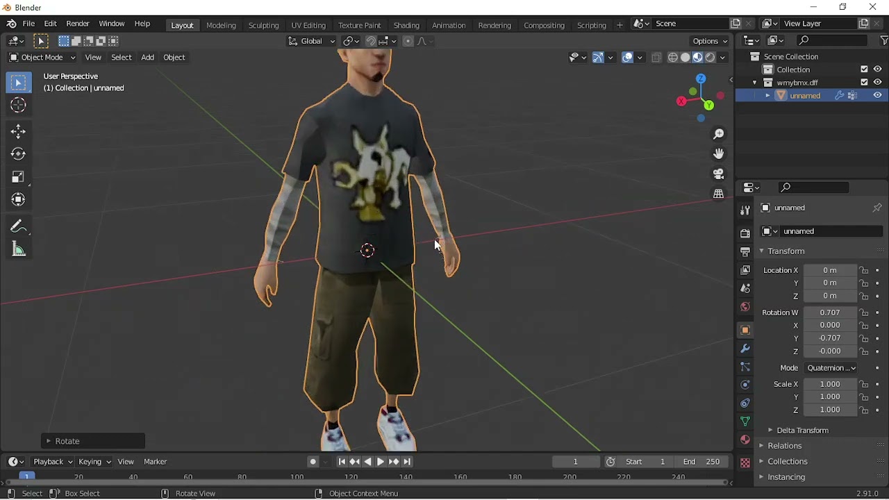 GTA SA: Editing Animation(.ifp) Using Blender