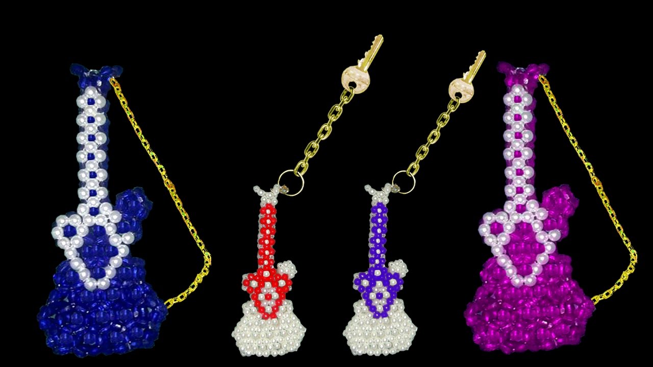DIY - How To Make a Keychain || Beaded Guitar Keychain - Part 1 || Beaded Keychains