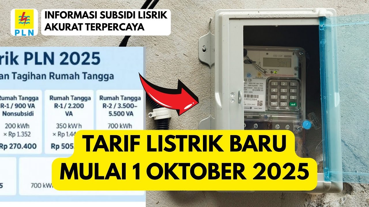 TARIF LISTRIK BARU RESMI MULAI 1 OKTOBER 2025 | Info PLN Terbaru