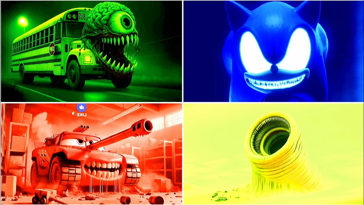 SCHOOL BUS 🆚 SONIC EXE 🆚 McQUEEN TANK 🆚 WORM EROSION - COFFIN DANCE SONG | TILES HOP #138