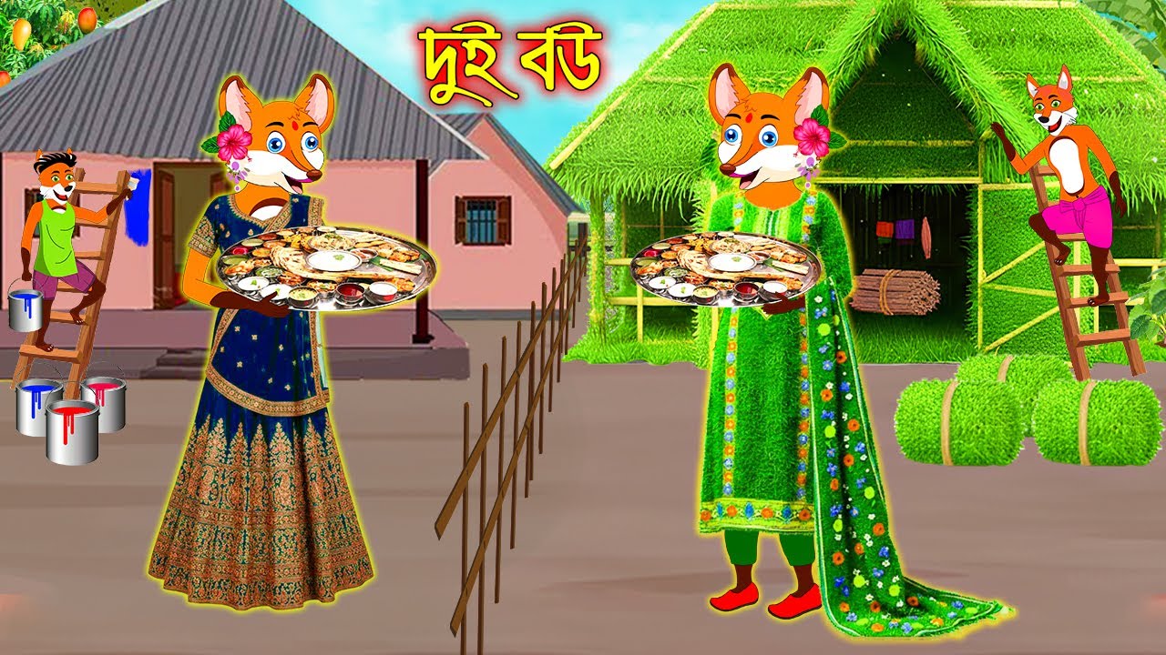 দুই বউ | Dui Bou | Bangla Cartoon | Fox Cartoon | Interesting & Comedy stories