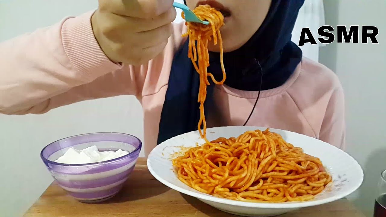 BOL DOMATES SOSLU Spagetti | TÜRKÇE ASMR | Spicy  Spaghetti Asmr | TÜRKÇE MUKBANG | YEMEK SESLERİ