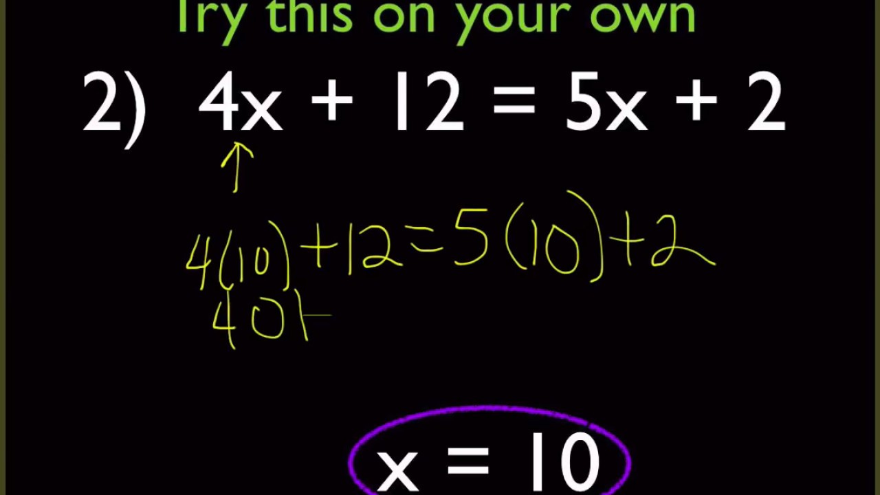 Solving Equations with Variables on Both Sides