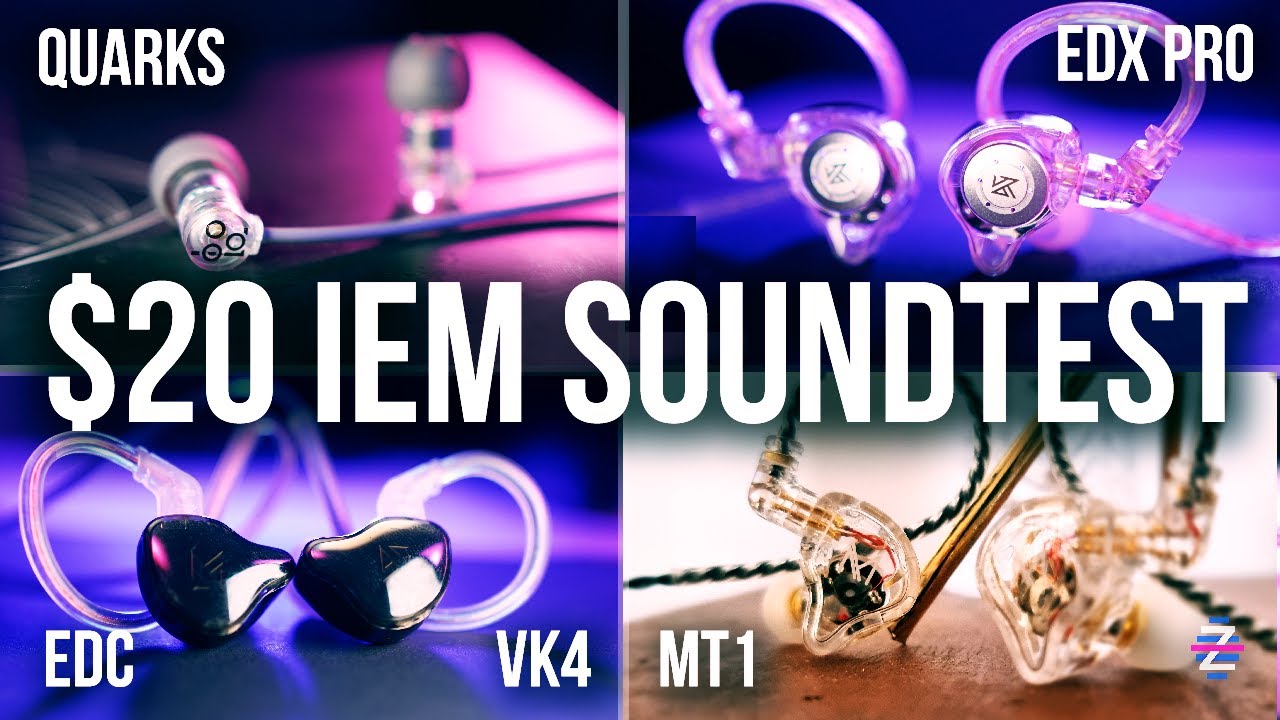 Moondrop Quarks Soundtest vs KZ EDX Pro vs EDC vs VK4 vs MT1 - $20 SOUNDTEST BATTLE!
