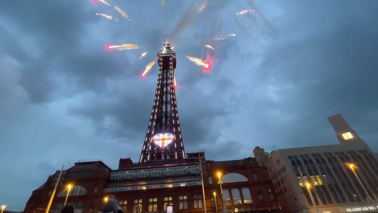 Blackpool Tower Queens Jubilee Light switch on and Fireworks