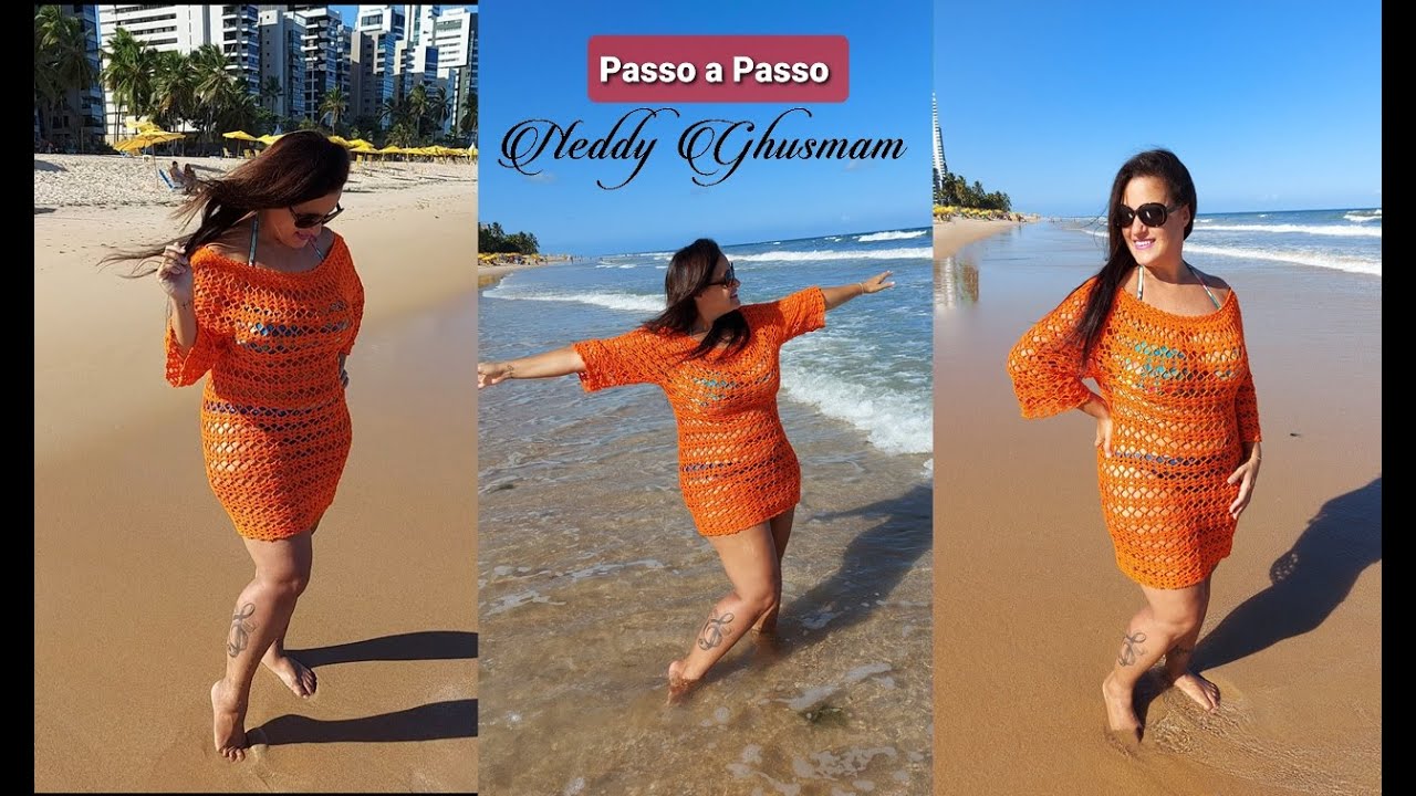 Saida de Praia  de Crochê JULIETTE  Passo a Passo Prof Neddy Ghusmam