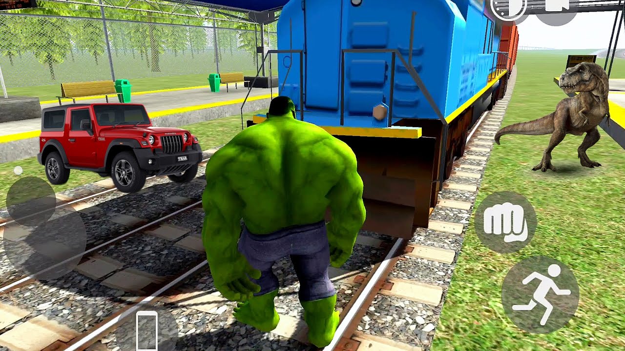 😱Hulk vs Train in Indian bike driving 3d game 🎮 Android game #indinbikedriving3d #update #viral 