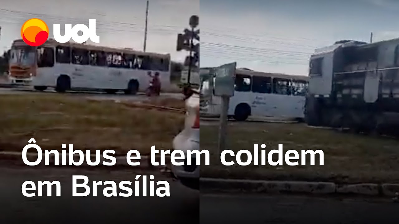 Acidente envolvendo trem e ônibus deixa uma pessoa morta e outras feridas em Brasília; veja vídeo