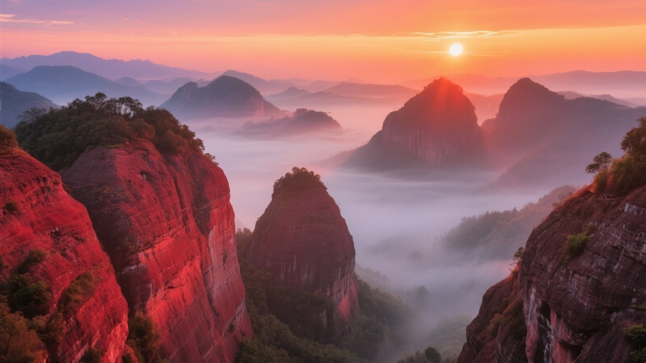 中国最美的红岩地貌，广东最惊艳的自然奇观，韶关丹霞山奇景探秘｜4K
