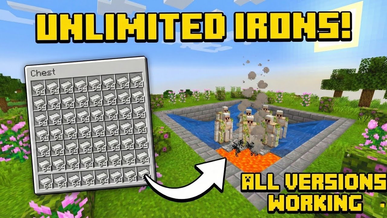 how to make iron farm in Minecraft || Easiest Iron Farm Minecraft Pocket / Bedrock All Version 🔥  