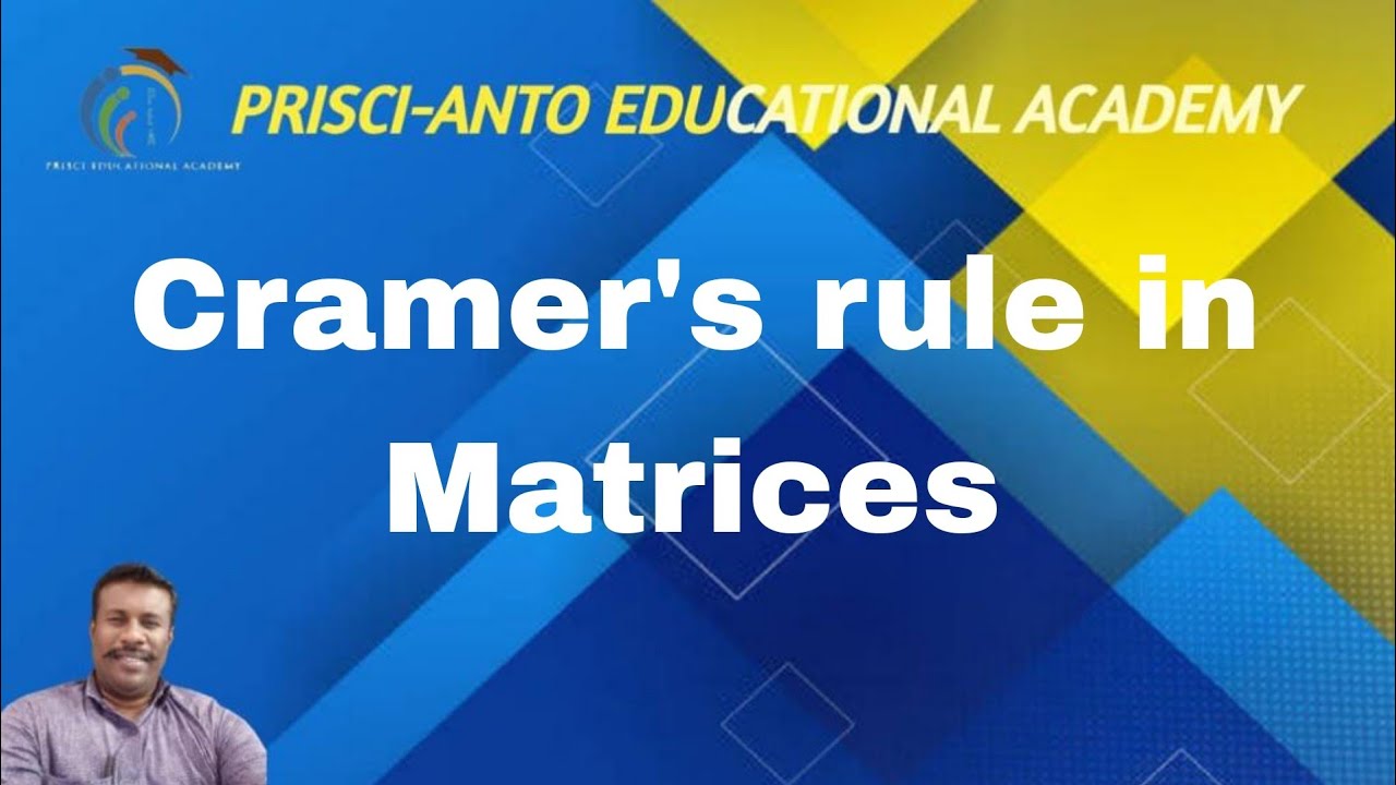 This video is based on the title #####Cramer's rule #####in matrices####example####Problem####