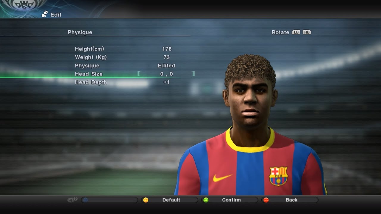 Lamine Yamal pes 2011 build face