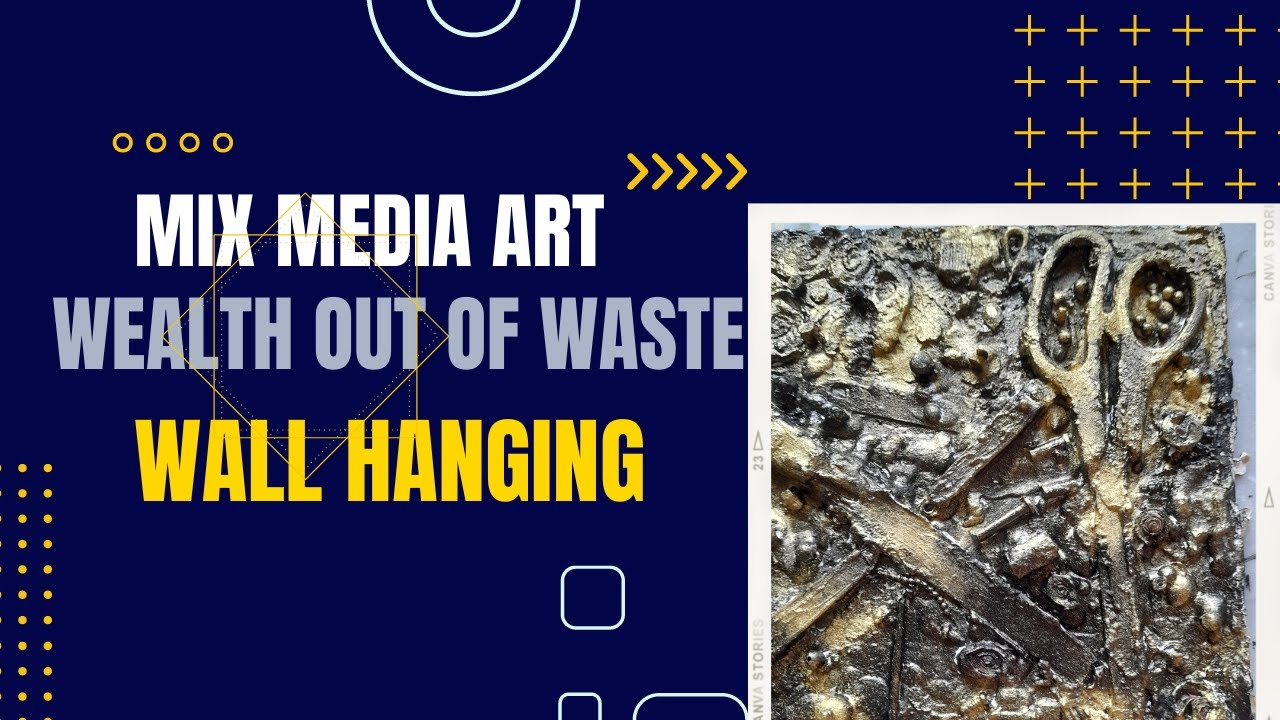 How to make Mix media art wall hanging using old things in house