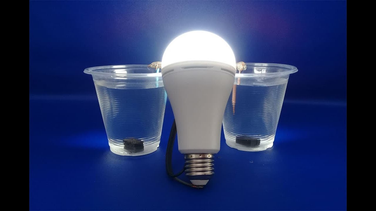 Water with Light Bulb Using Salt Water And mini Magnets - Free Energy 100%