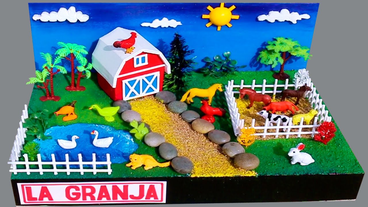 ➡️ COMO HACER LA  MAQUETA DE UNA GRANJA ♻️ ♻️  😱 😱 😍😍