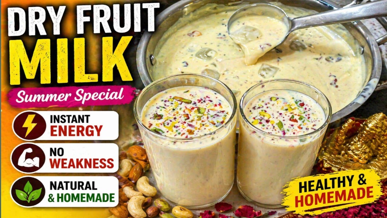 Make a special energy drink for summer at home/Dryfruit Milk/Summer Special Drink/Instant Energy ...