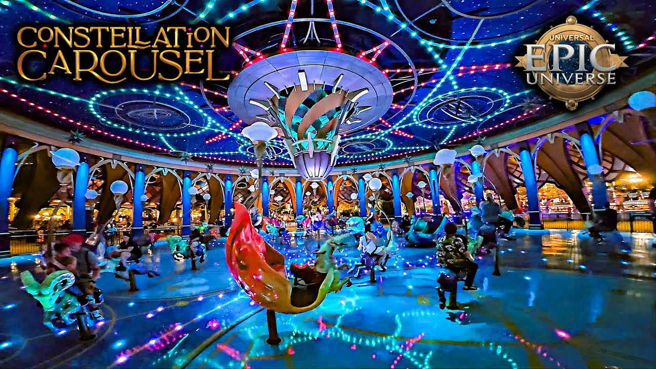 2025 Constellation Carousel at Night On and Off Ride 4K POV Universal Epic Universe
