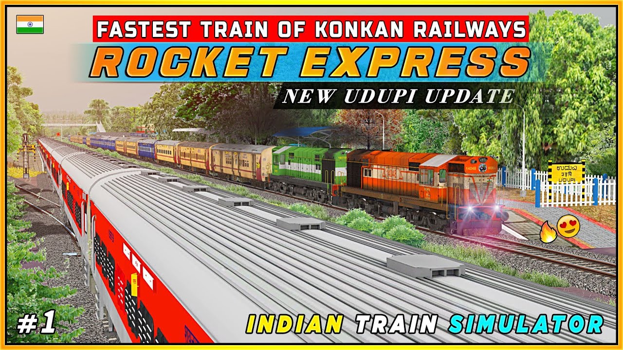 🔴Fastest Train of Konkan Railways😳 | Mangalore - Mumbai ROCKET Express😍 | Indian Train Simulator🔥