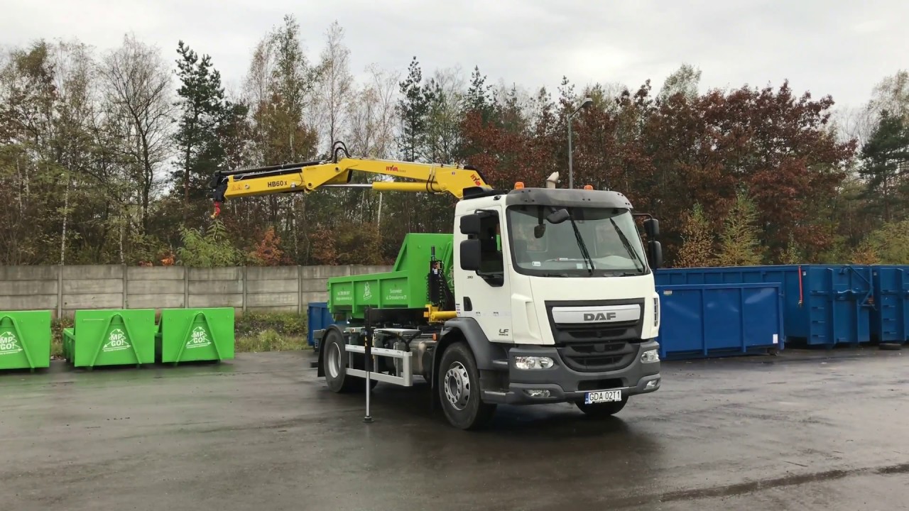 PREZENTACJA NOWY DAF LF 4x2 HAKOWIEC I HDS HYVA - ZASTOSOWANIE BRANŻA KOMUNALNA [FULL HD]