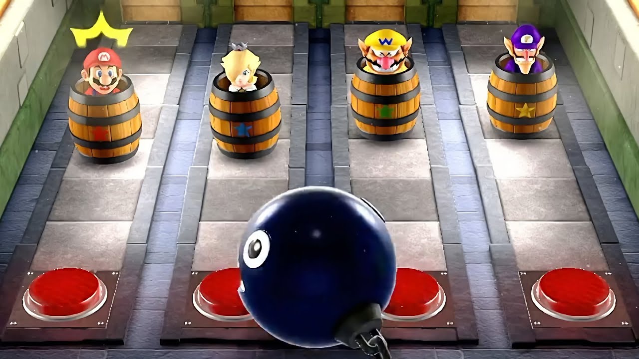 Mario Party Superstars Coin Battle Mario vs Rosalina vs Wario vs Waluigi