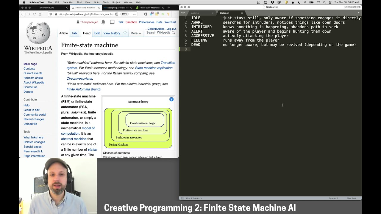 CP2: Finite State Machine AI – Simulation in p5.js