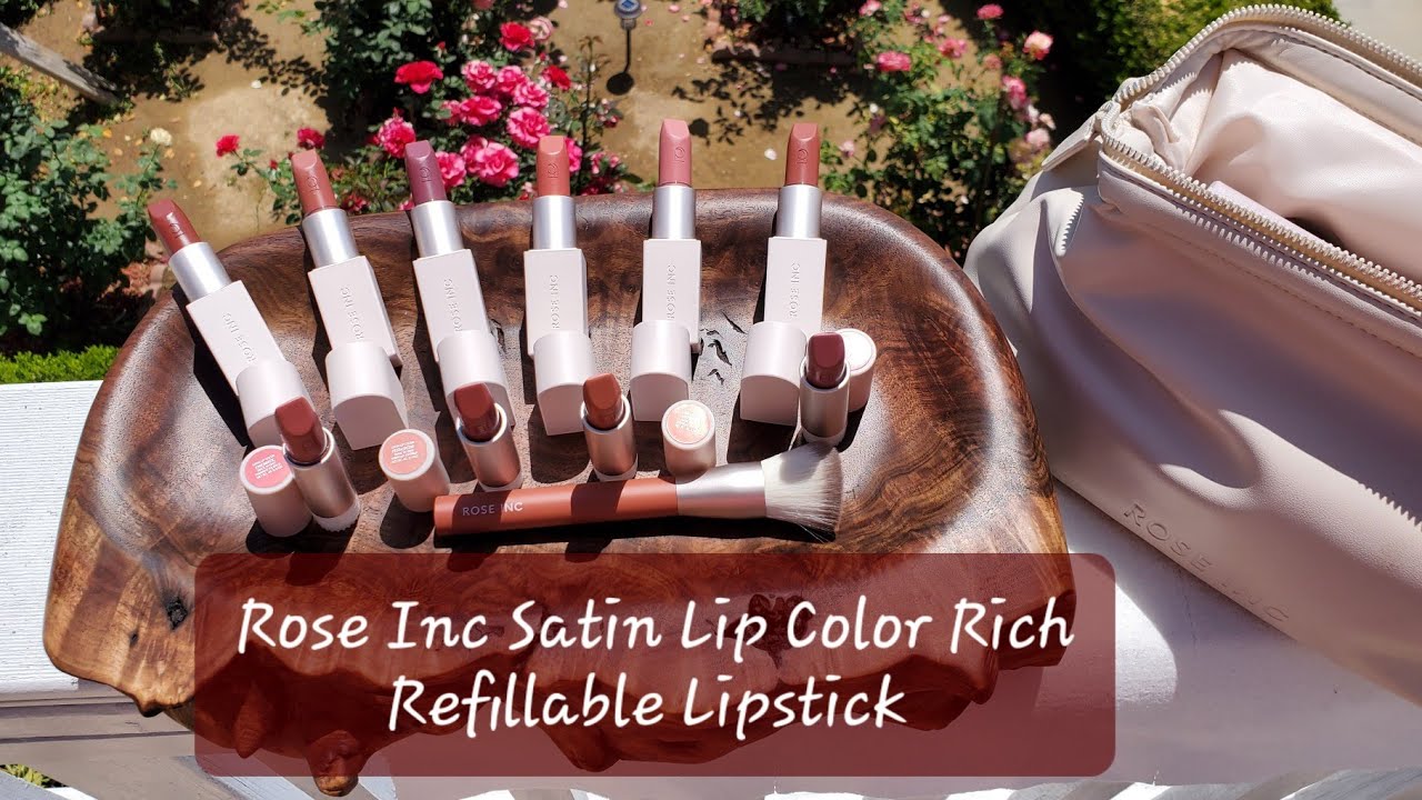 ROSE INC Satin Lip Color Rich Refillable Lipsticks - All Shades / Number 3 Foundation Brush