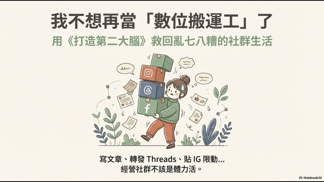 《打造第二大腦》我不想再當「數位搬運工」了：用 CODE 法則，救回我亂七八糟的社群生活｜[書籍心得]｜#閱讀心得｜#聽書｜#書評｜#AI轉錄｜#讀書會
