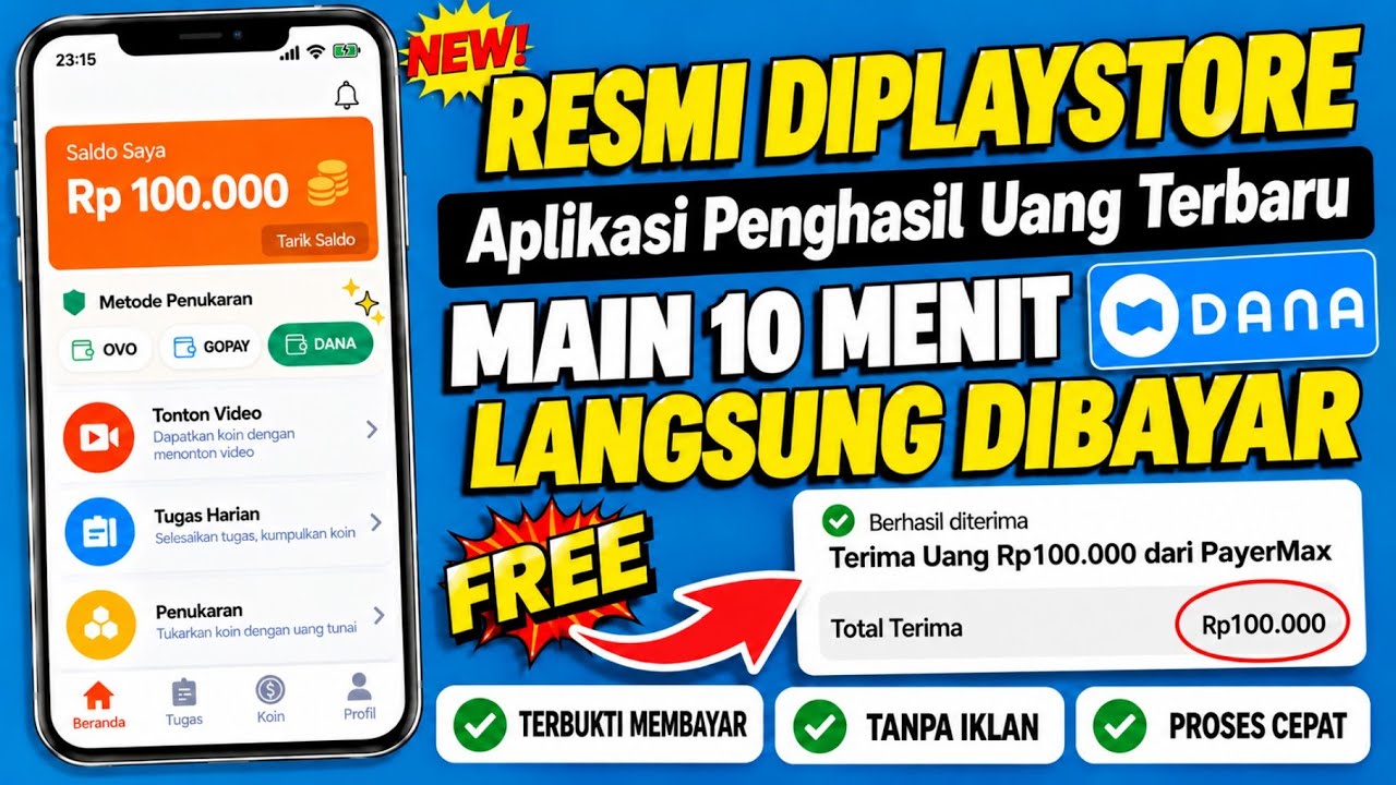 Aplikasi Baru Penghasil Uang 2026 Terbukti Membayar Tanpa Iklan, Game Penghasil Saldo Dana Tercepat