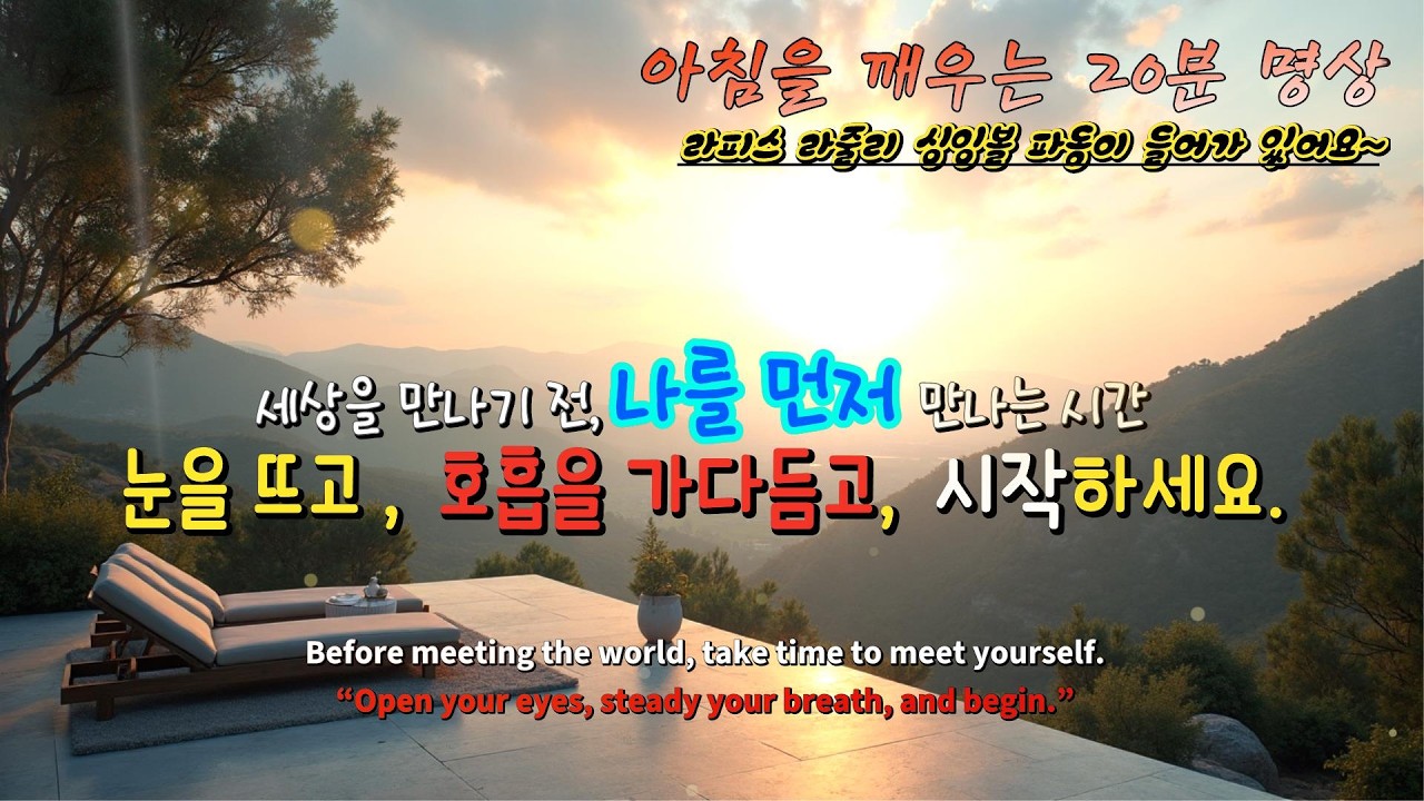 🌅 아침 20분, 세상을 만나기전 나를 먼저 만나는 시간! 라피스라줄리 싱잉볼  20-Minute Morning Meditation Lapis Lazuli Singing Bowl