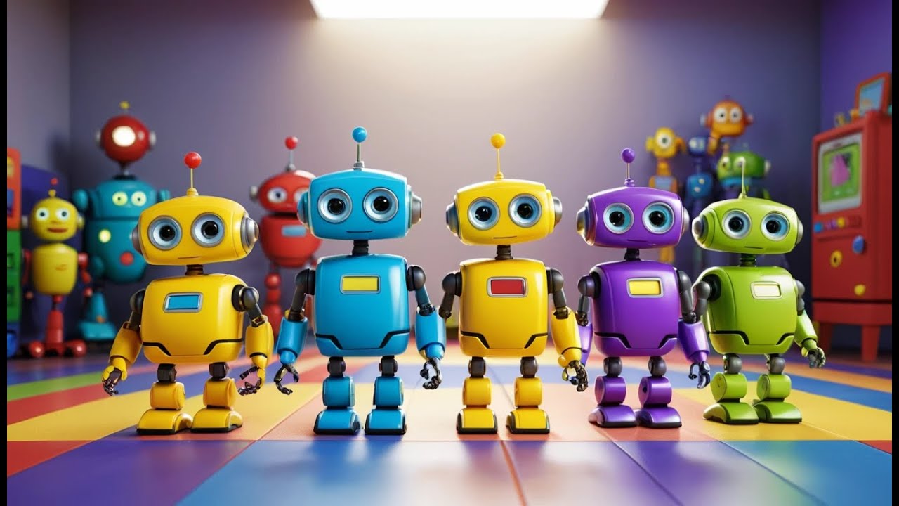 Vijf Kleine Speelgoedrobots Maart Maart | Robots Liedje & Kinderliedjes