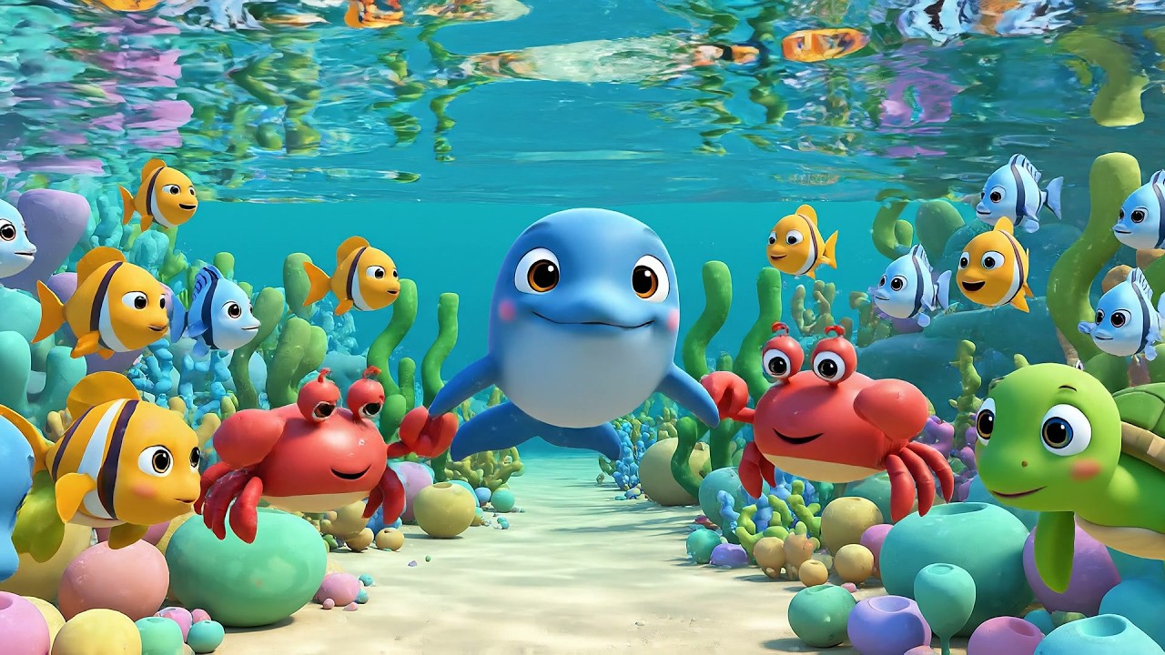 Little Dolphin Says Click Click Click | Ocean Animal Sounds & Kids Songs