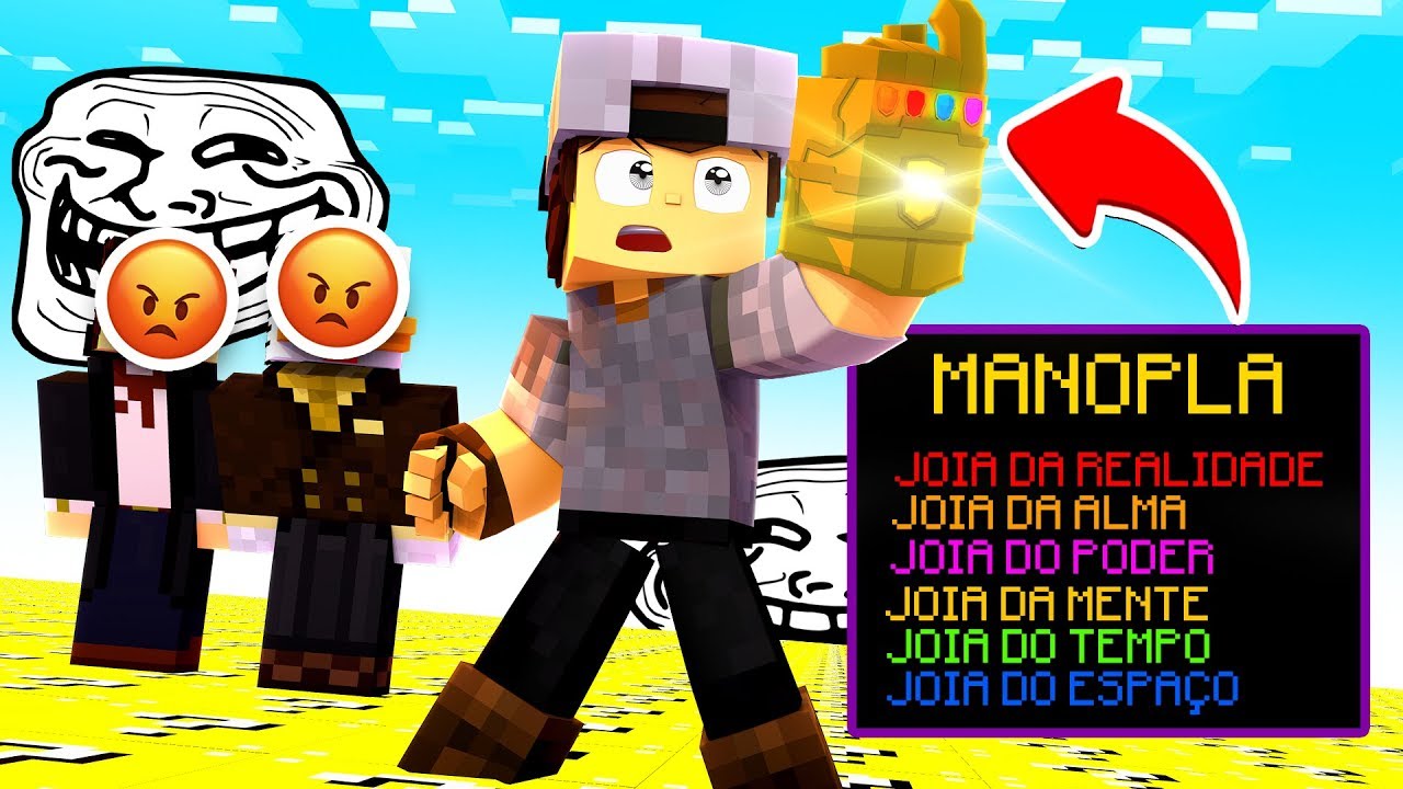 CUBÃO TROLL DE LUCKY BLOCK COM A MANOPLA DO INFINITO !!