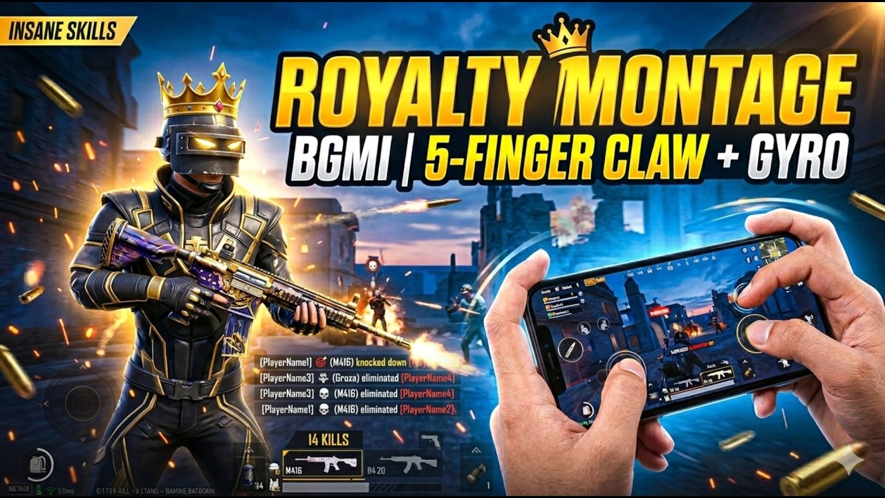 ROYALTY 👑 BGMI MONTAGE | 5 Finger Claw + Gyro Dominance 🔥