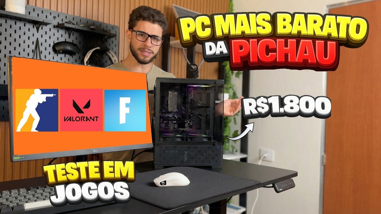 COLOCANDO PC GAMER MAIS BARATO DA PICHAU NA CHAPA