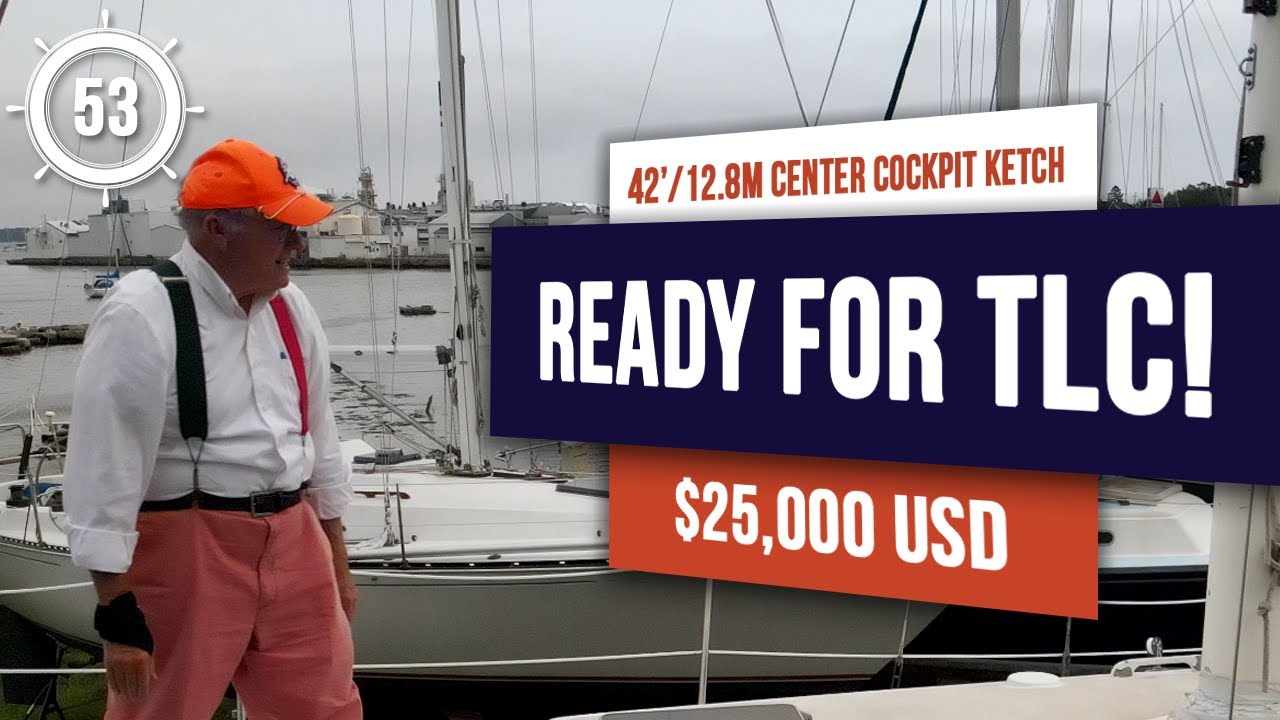 $25,000 42-foot Cruising Sailboat for sale | EP 53 #sailboattour #sailboatforsale #captain q