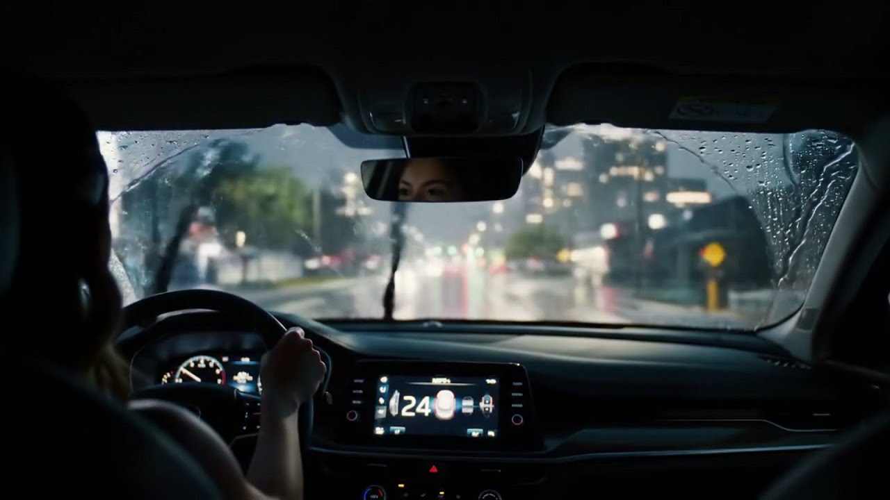 Boring Evening Rain Driving - Dim Screen Soothing Rain for Quick Sleep