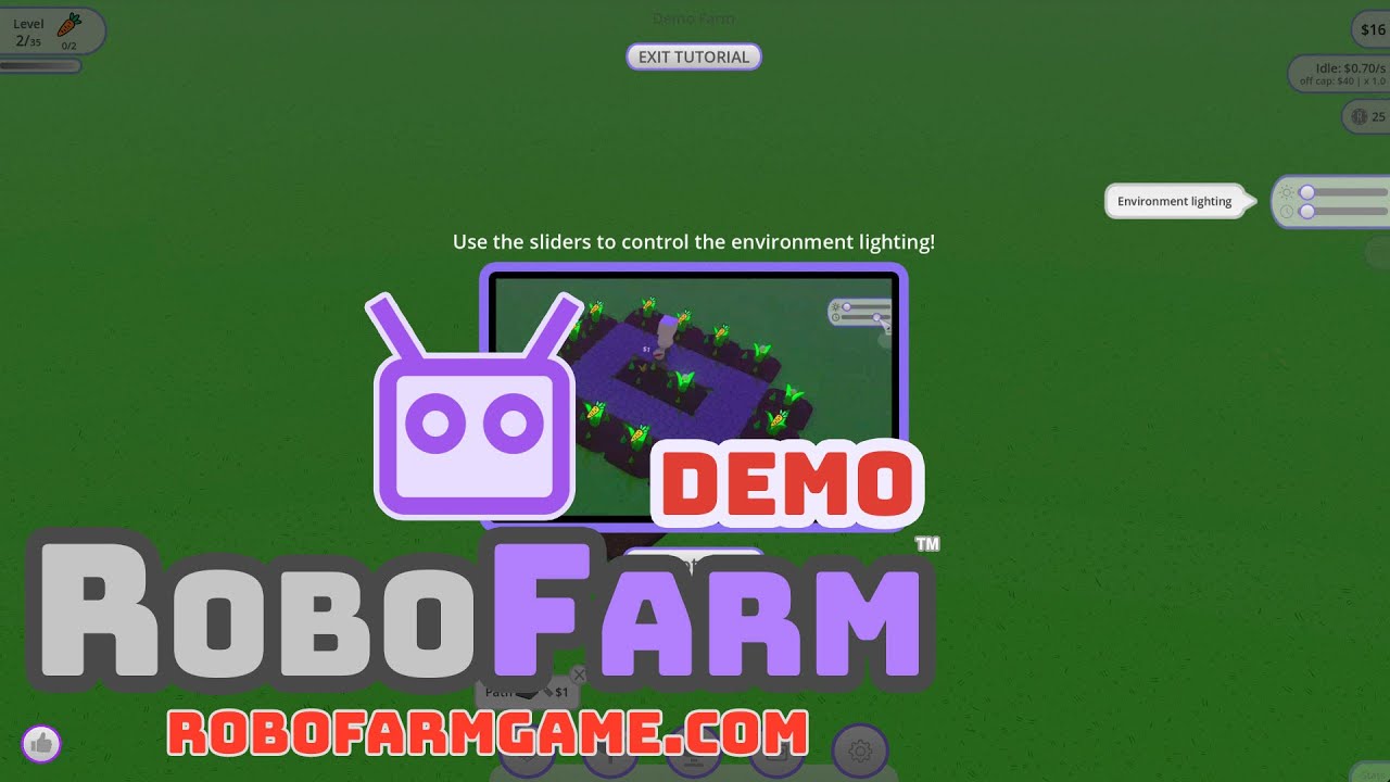 RoboFarm - New DEMO Tutorial - Idler, cozy, automation, incremental game