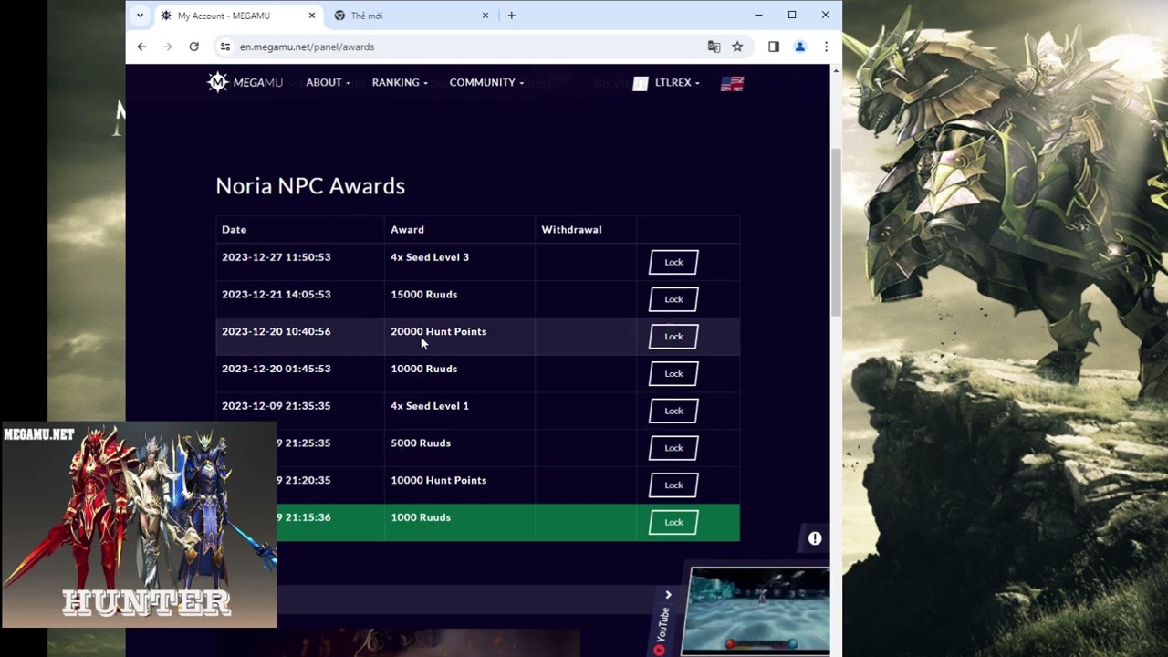 [MEGAMU .net]Hướng dẫn newbie nhận quà tân thủ và quà theo mốc reset + master