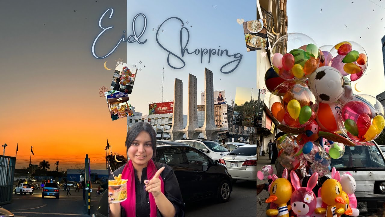 Eid Shopping in Karachi 🌙✨ street food + cafes + roadside markets 🍨🧚‍♀️ 
