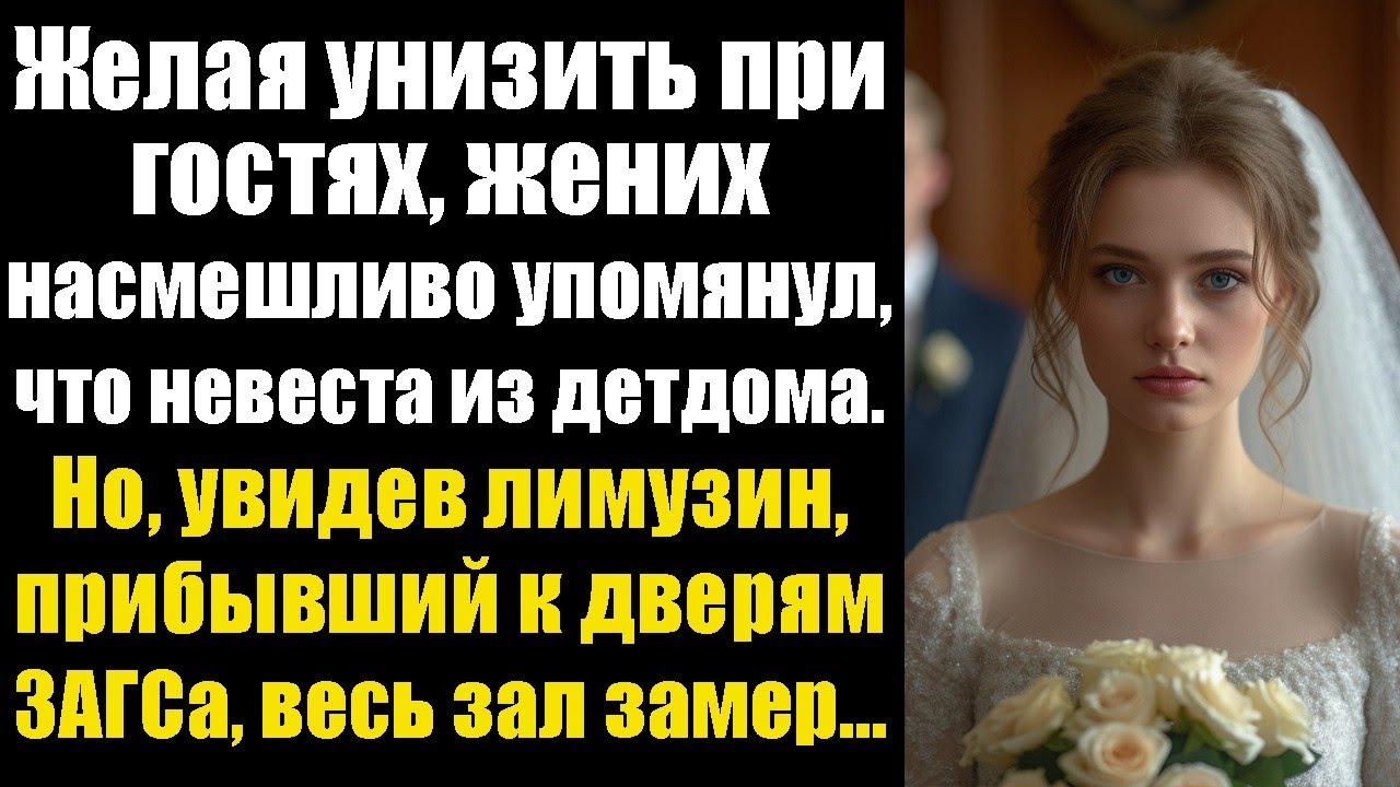 Желая унизить при гостях, жених насмешливо упомянул, что невеста из детдома. Но, увидев лимузин...