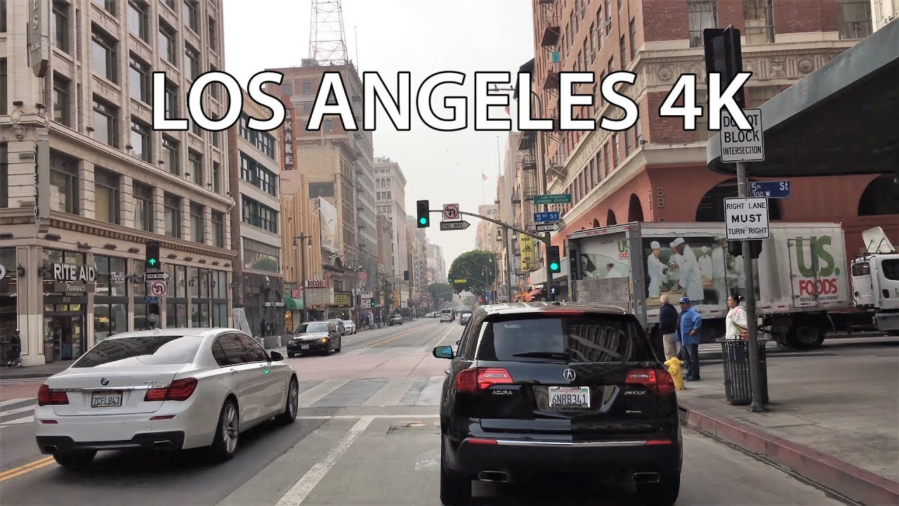 Driving Downtown - Los Angeles 4K - USA