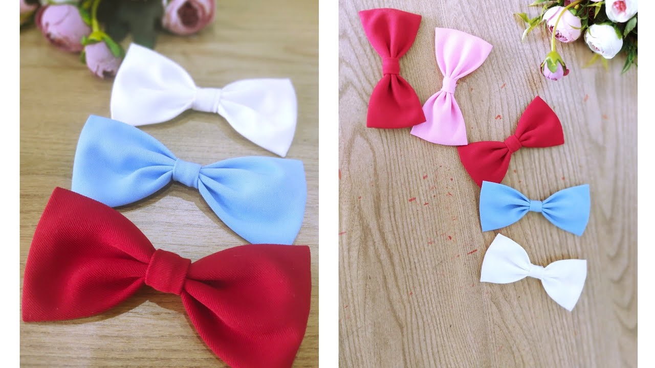 Cách làm nơ vải| How to make fabric bows| DIY Hair Accessories| DIY fabric bow