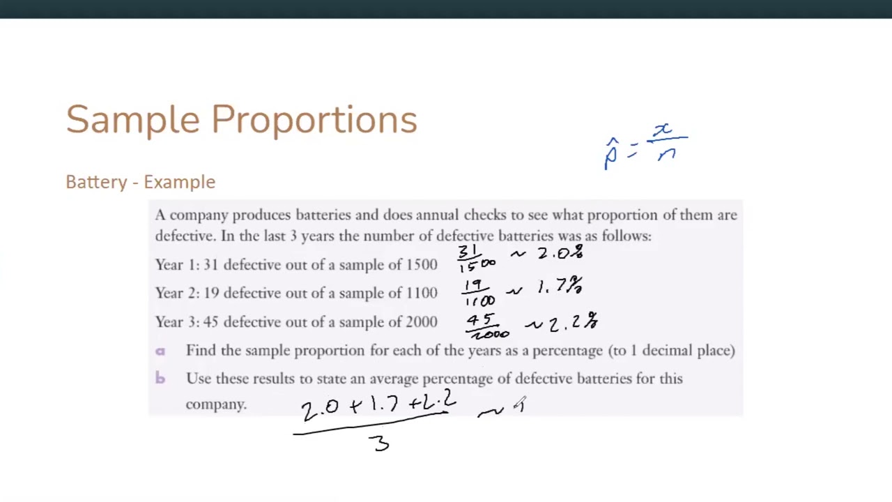 Binomial Distributions   Sample Proportions   Yr 12 Ext 1 1