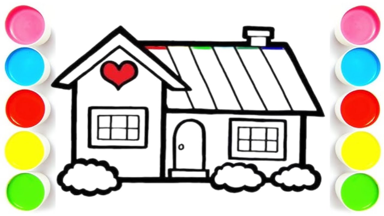 How To Draw A House Drawing ||Easy drawing for kids and toddlers step by step 