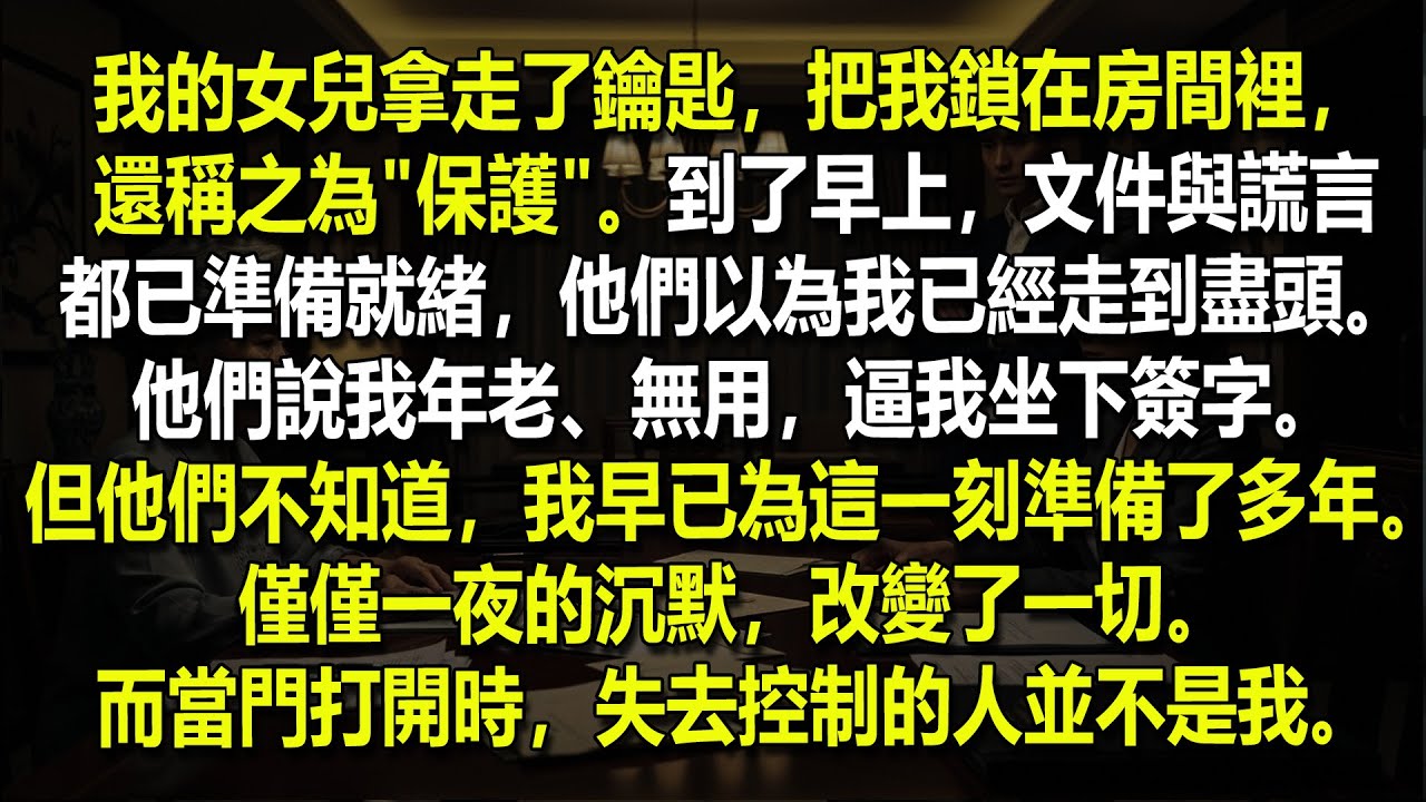 命運之夜——我的女兒把我鎖在屬於我自己的臥室裡，奪走了鑰匙……接著，這件事發生了…… 🚪🔑