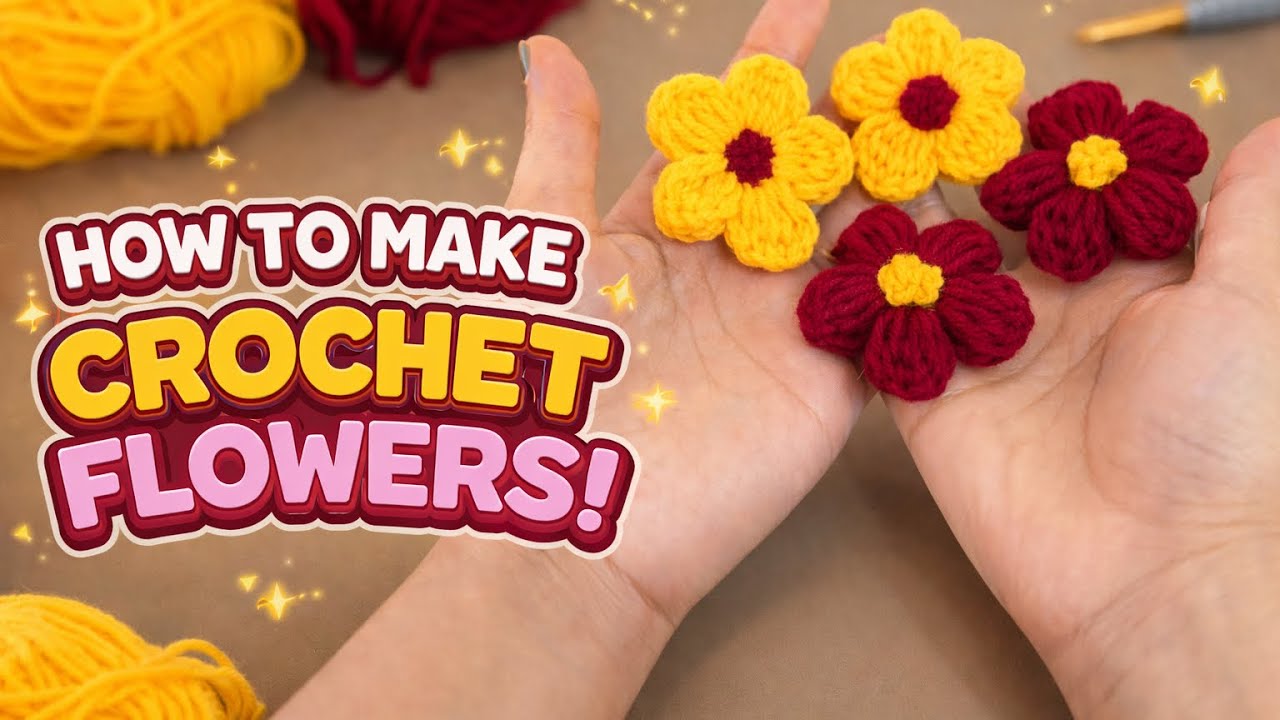 How to Make Crochet Puff Flowers 🌼Easy & Beautiful Crochet Tutorial